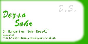dezso sohr business card
